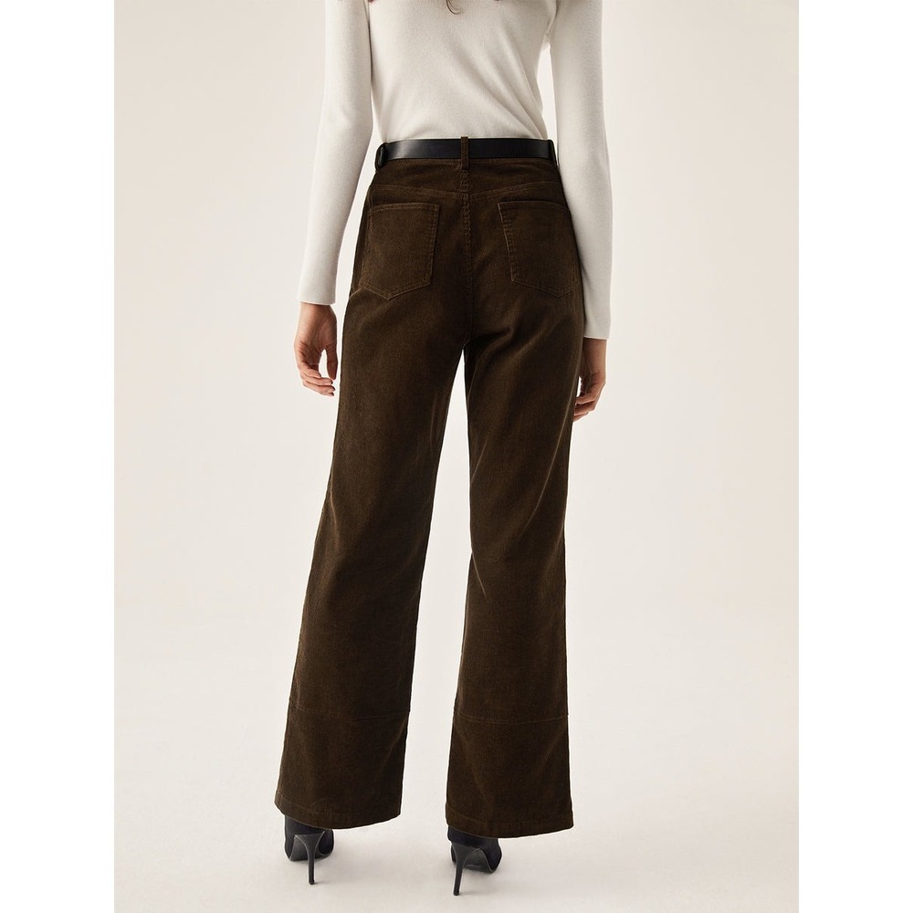 Commense Corduroy Wide Leg Pocket Pants Dark‎ Brown size S - Picture 6 of 6